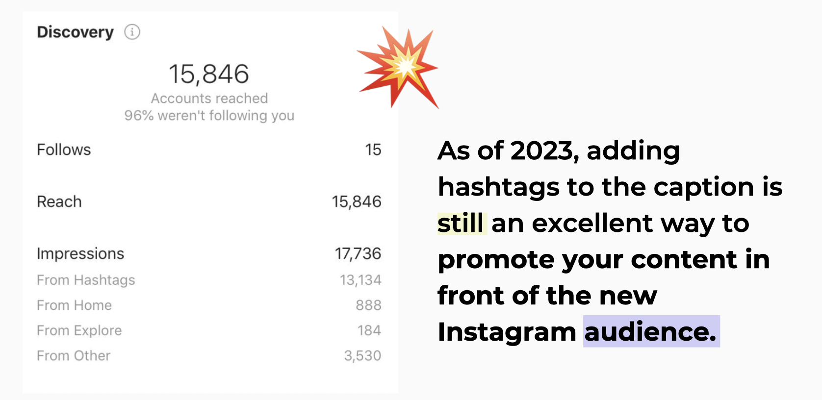 screenshot of our instagram hashtags results