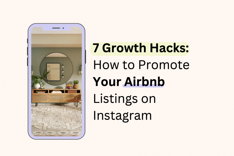 screenshot with big text: how to promote your airbnb rental business on instagram